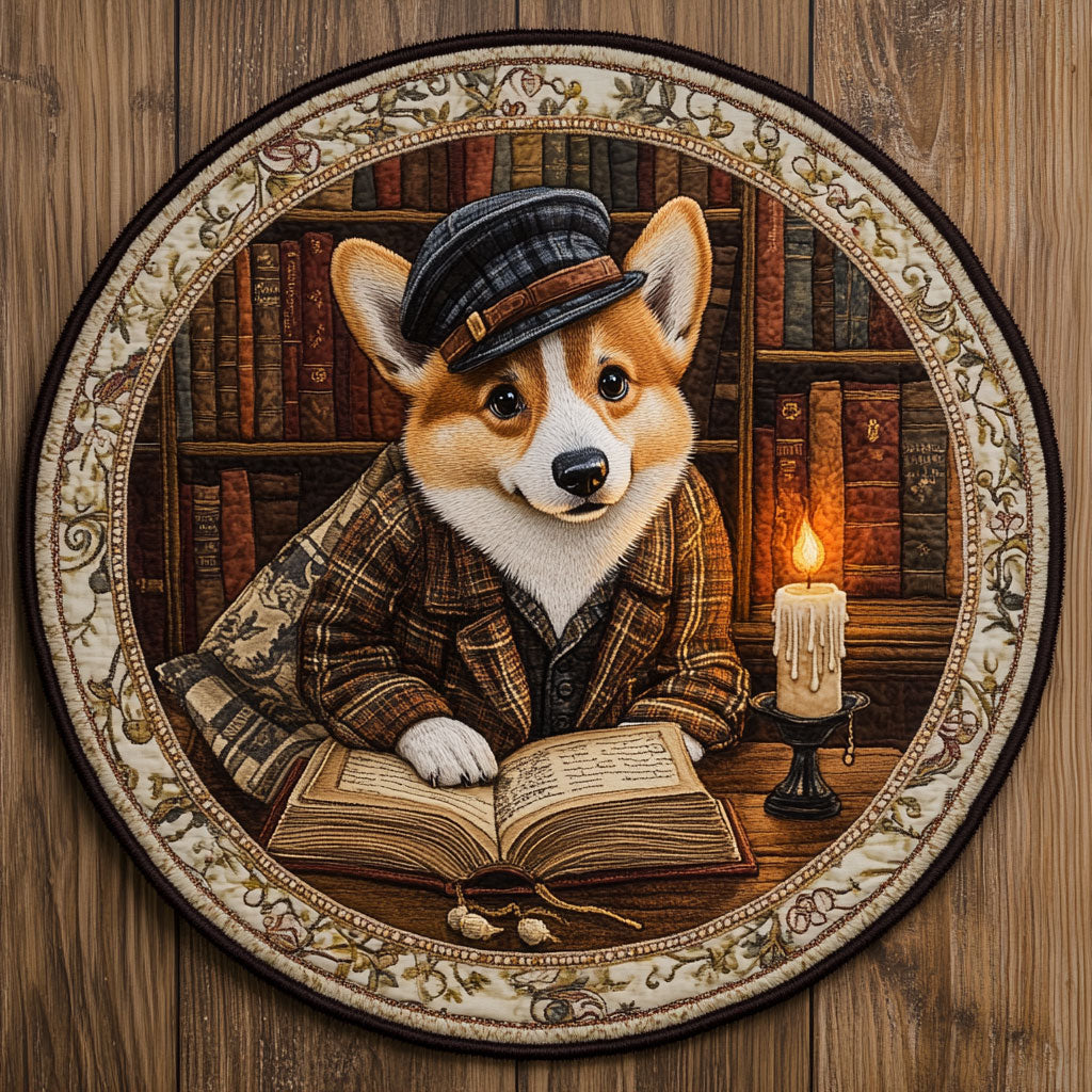 Corgi Parlor WN2705030CL Quilted Round Mat
