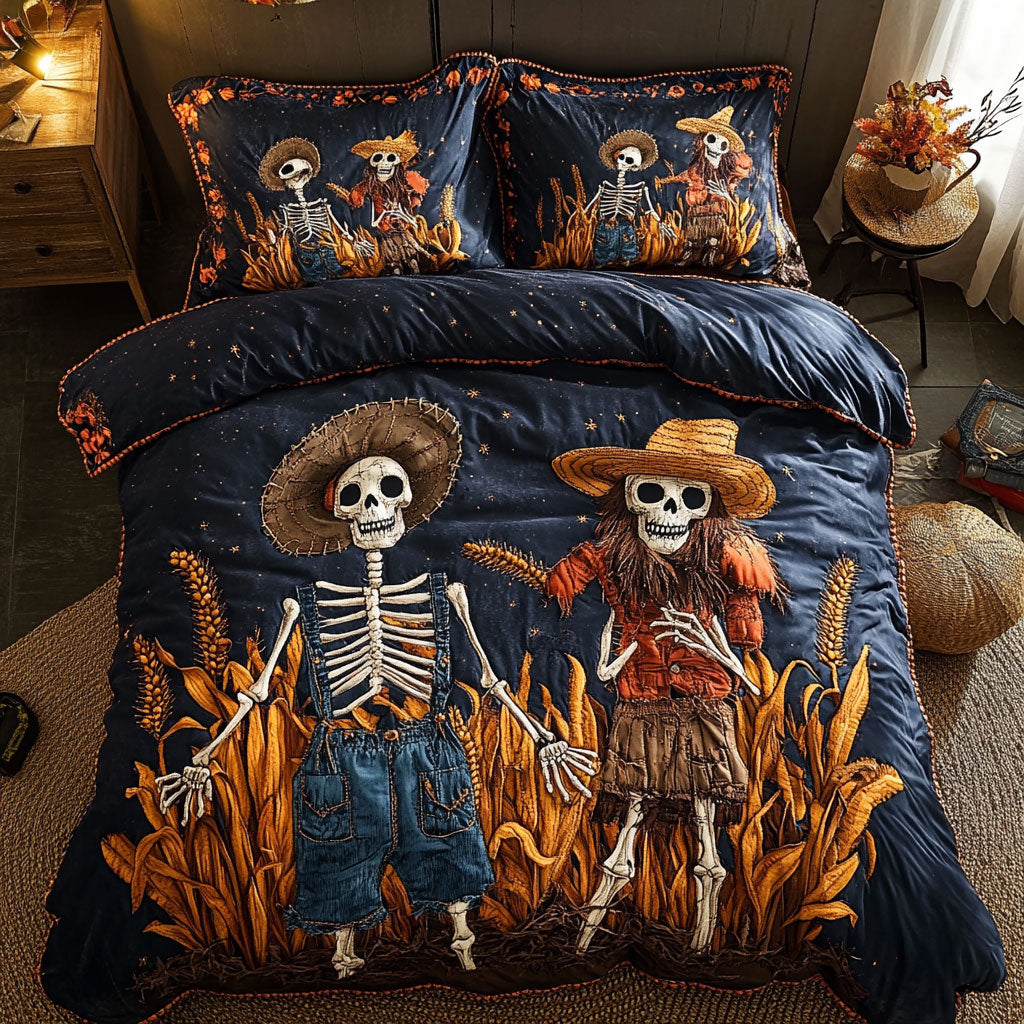 Harvest Skeleton Scarecrow WN2509030CL Duvet Cover Set