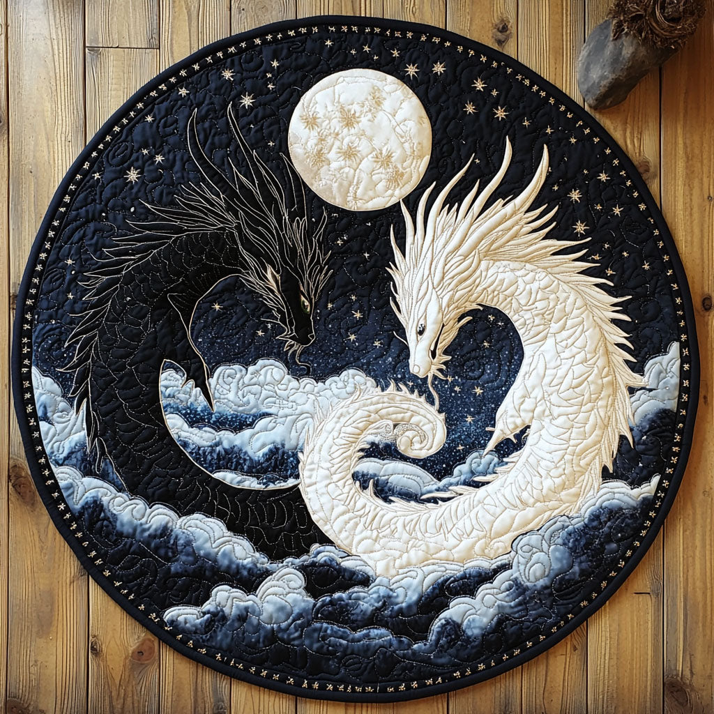 Celestial Dragon WU2203061CL Quilted Round Mat