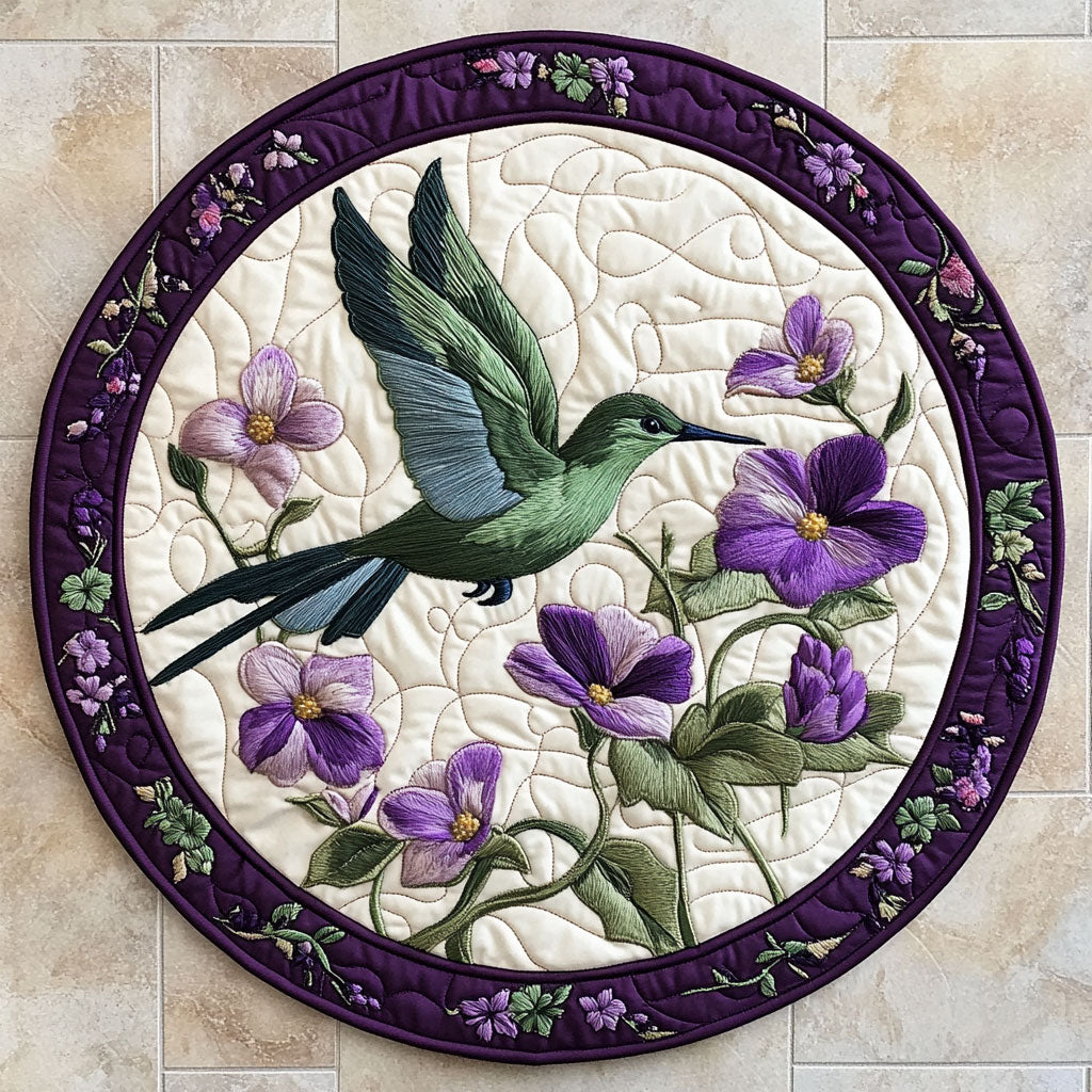 Celestial Hummingbird WX2403052CL Quilted Round Mat