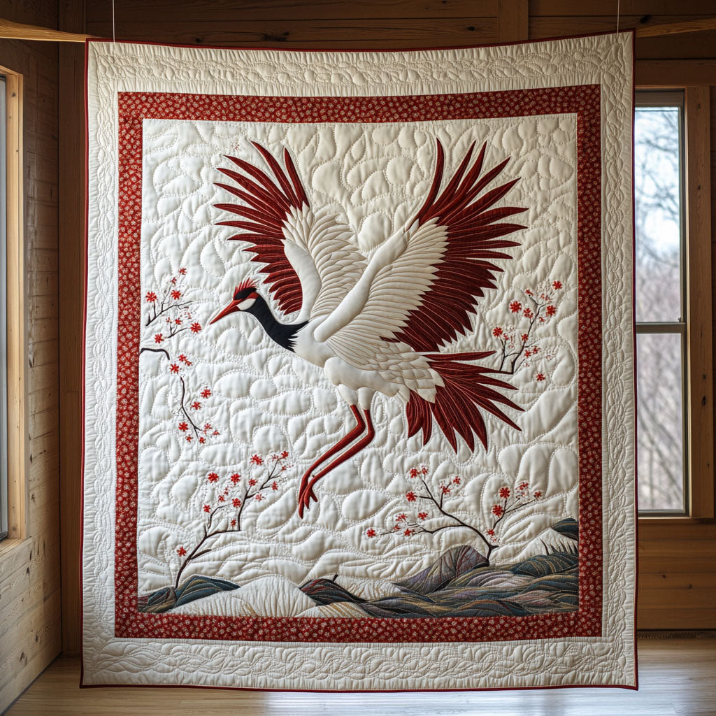 Cherry Blossom Crane CP0808030CL Quilt