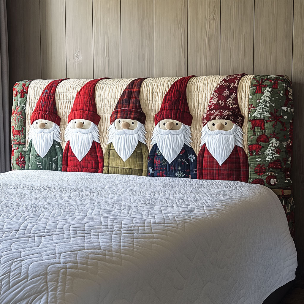Christmas Day Gnome WJ0501036CL Quilted Headboard Slipcover