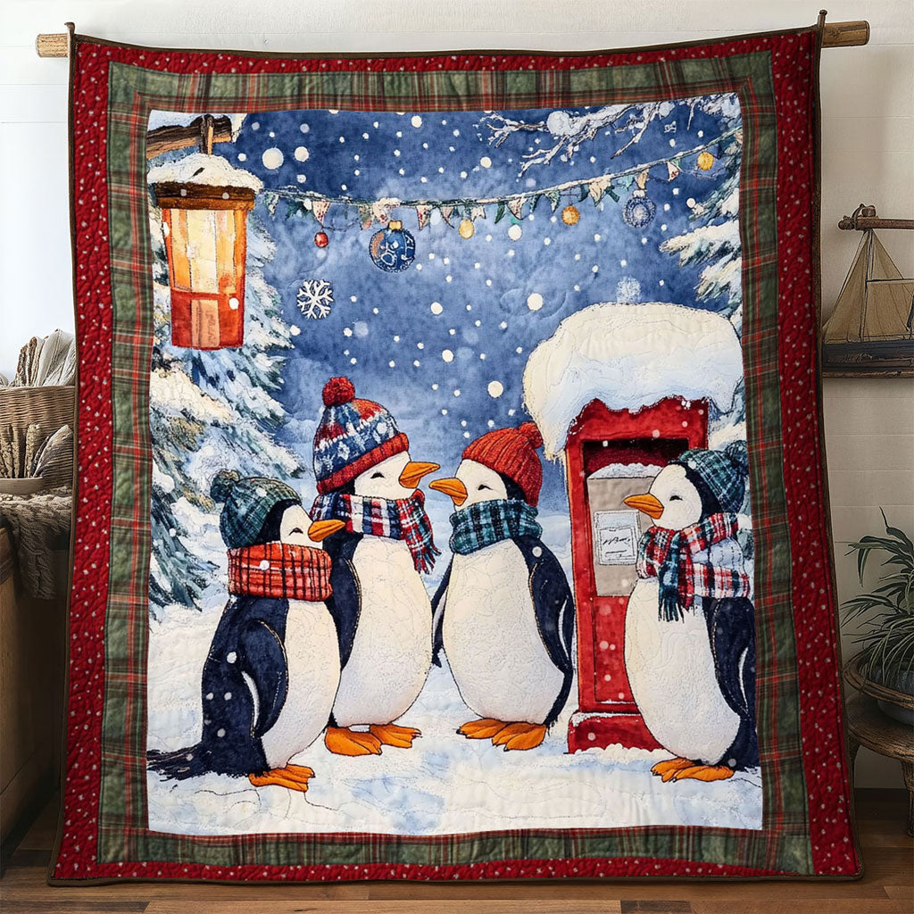 Christmas Penguin Snow Adventure WN1511011CL Quilt