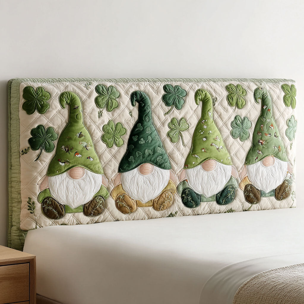 Clover Dreams Gnome WJ0501039CL Quilted Headboard Slipcover