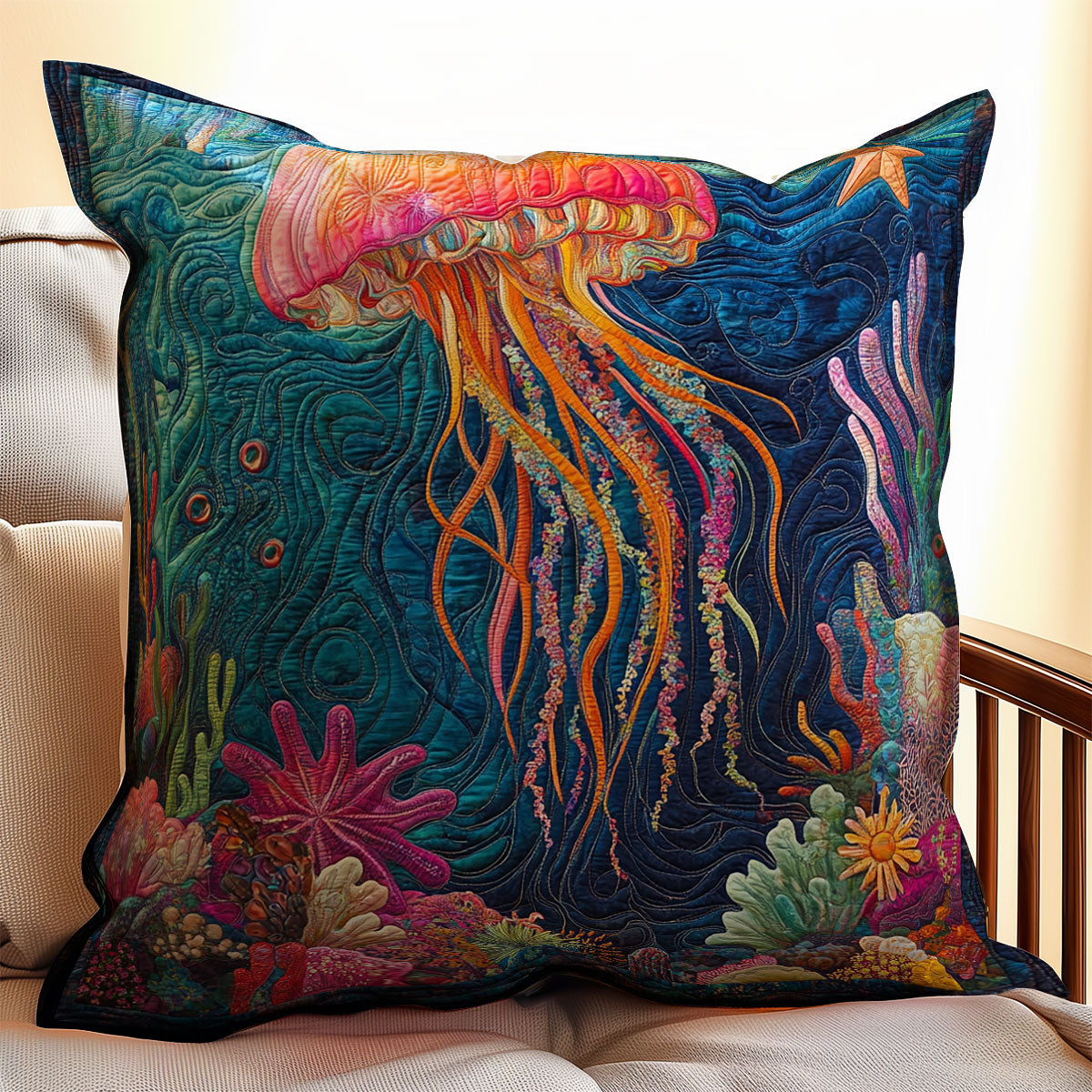 Coral Jellyfish WX2203062CL Quilt Pillow Case