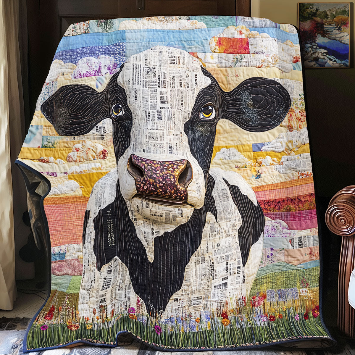 Cow In The Field WU2612036CL Quilt