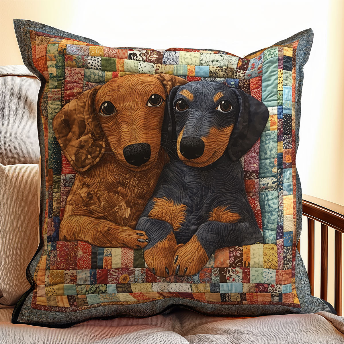Cozy Dachshund WX1703073CL Quilt Pillow Case