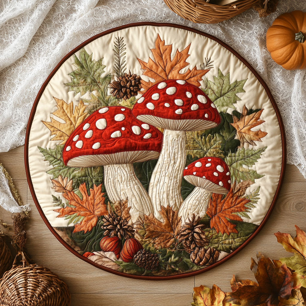 Cozy Mushroom WX2103117CL Quilted Round Mat
