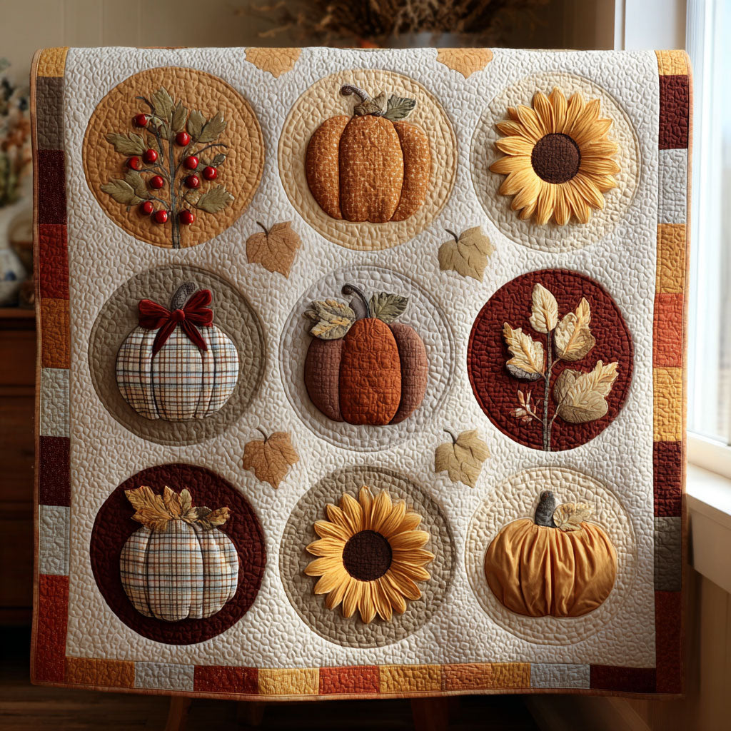 Cozy Sunflower Pumpkin CW1308063CL Quilt