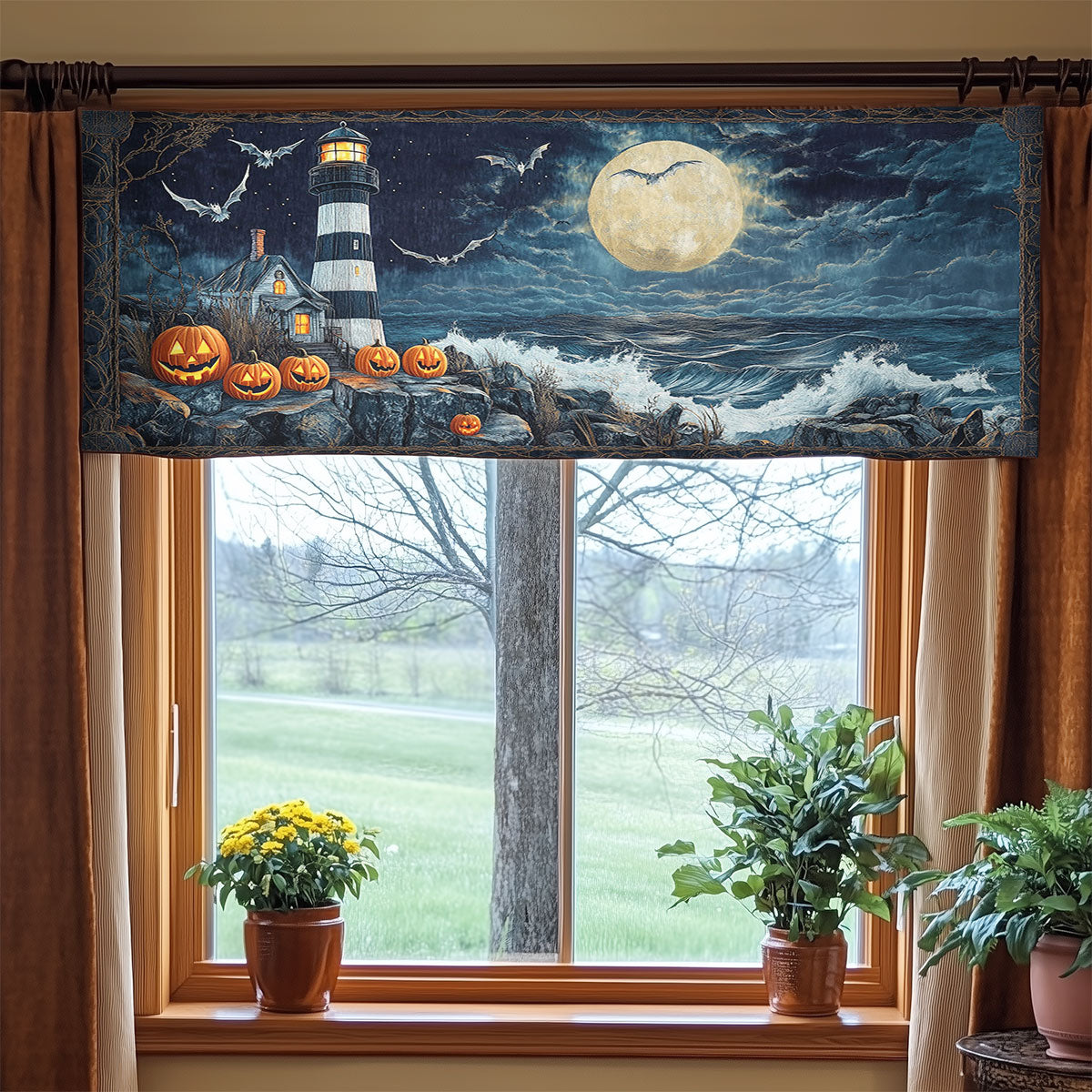 Moonlight Lighthouse WN2207069CL Quilted Valance