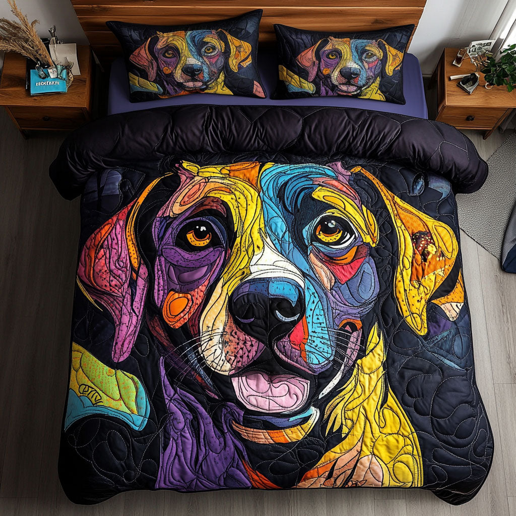 Colorful Dog Portrait WY1302073CL Duvet Cover Set