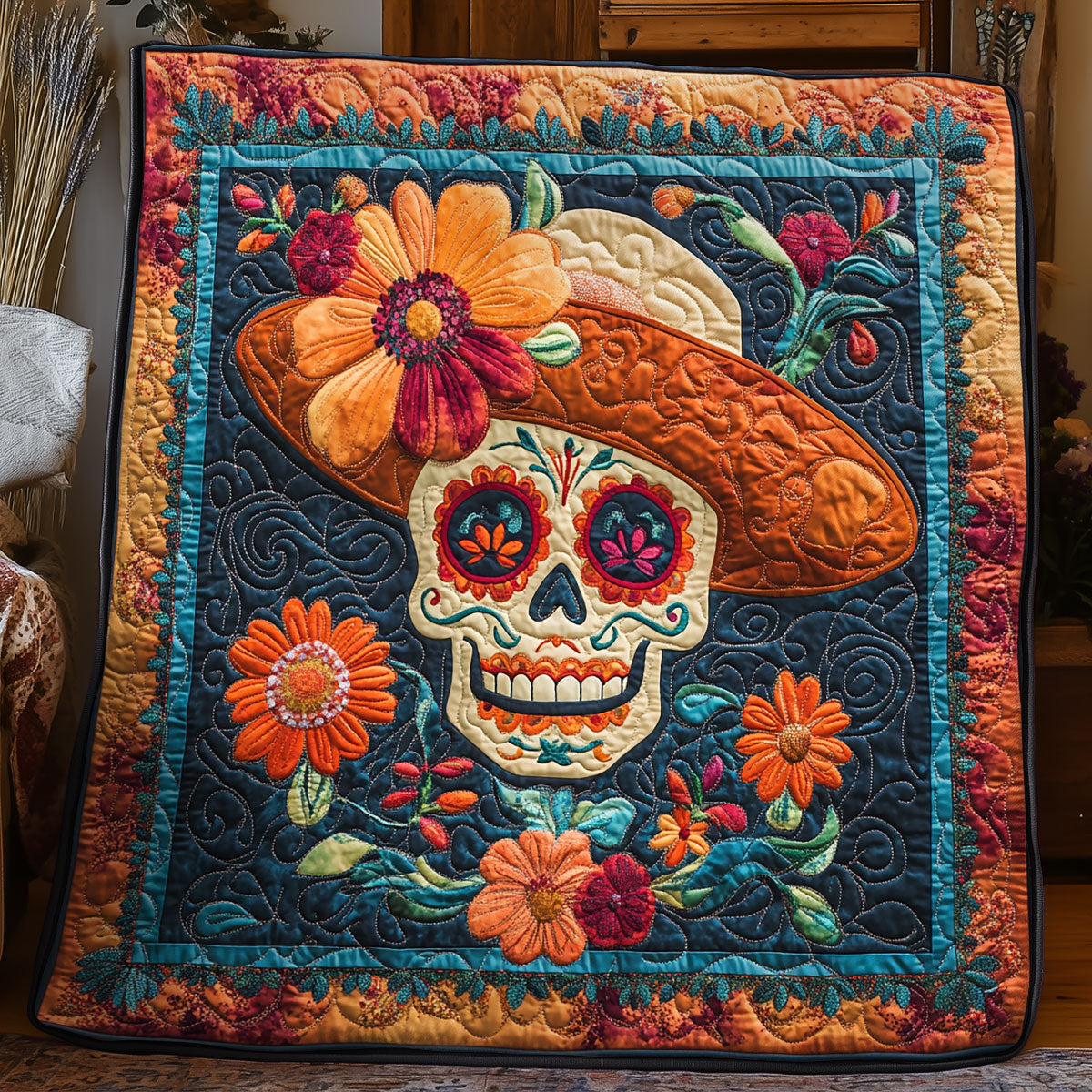 Skull Floral WX3105062CL Quilt