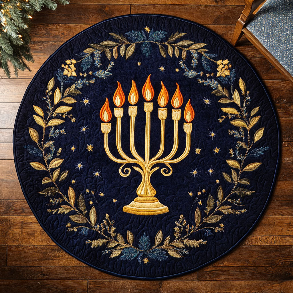 Hanukkah Flame Dance WN1407019CL Quilted Round Mat