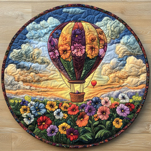Balloon Pansies Bloom CW1006005CL Quilted Round Mat