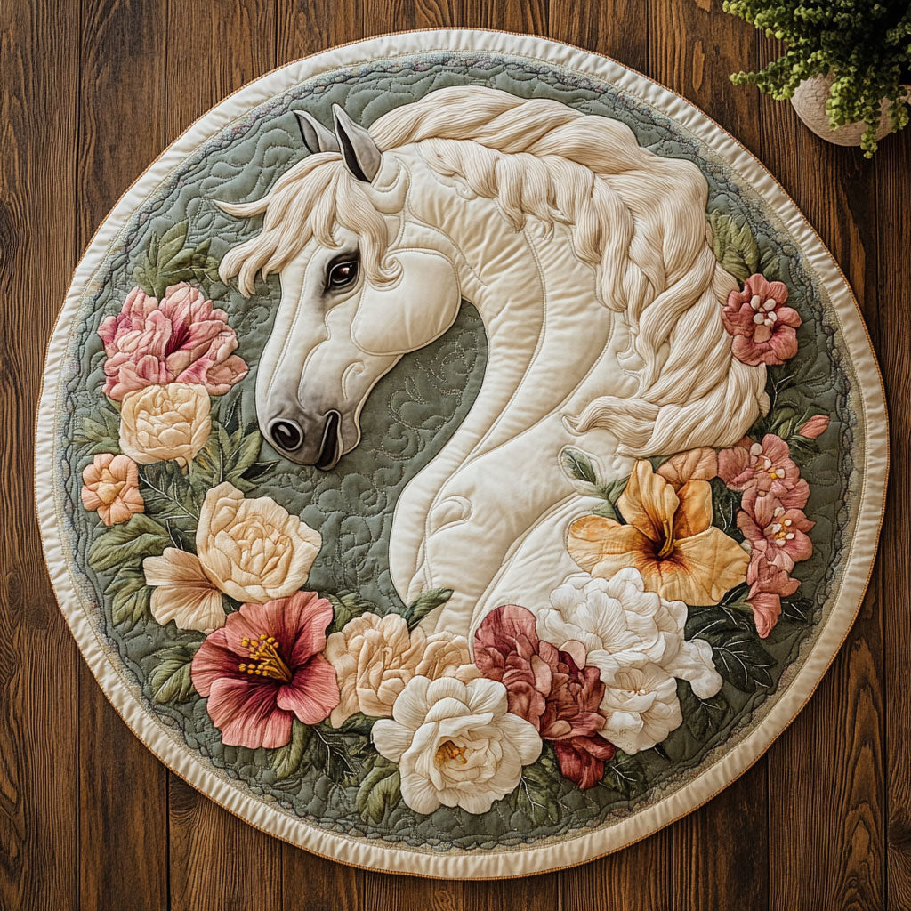 Horse Heart CM2304030CL Quilted Round Mat