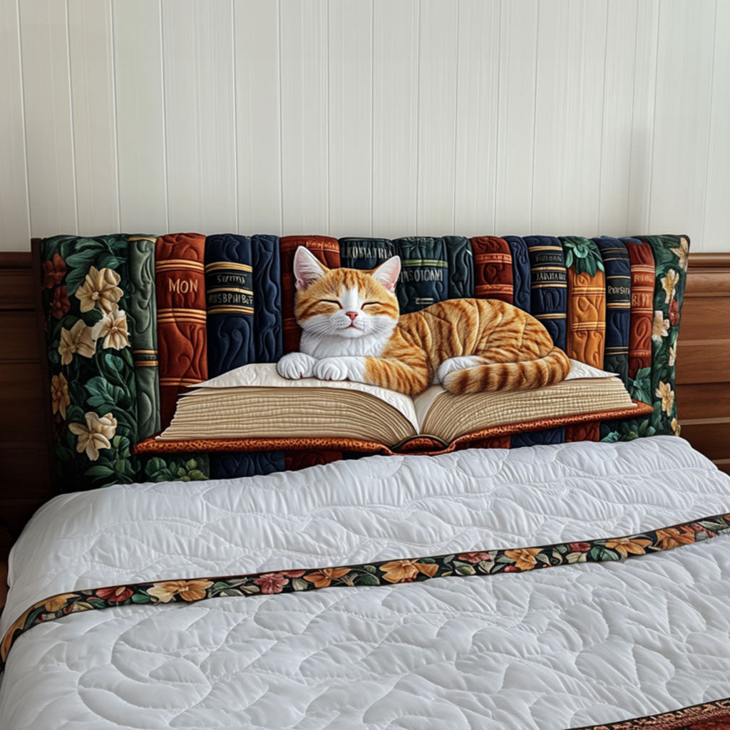 Bookish Cat Dreams KL2912017CL Quilted Headboard Slipcover