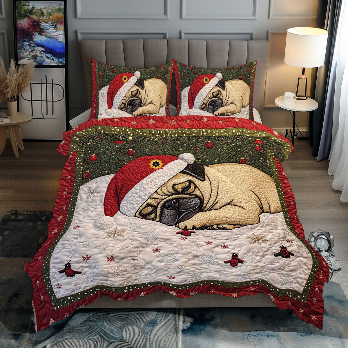Pug Christmas WP2311035CL Duvet Cover Set