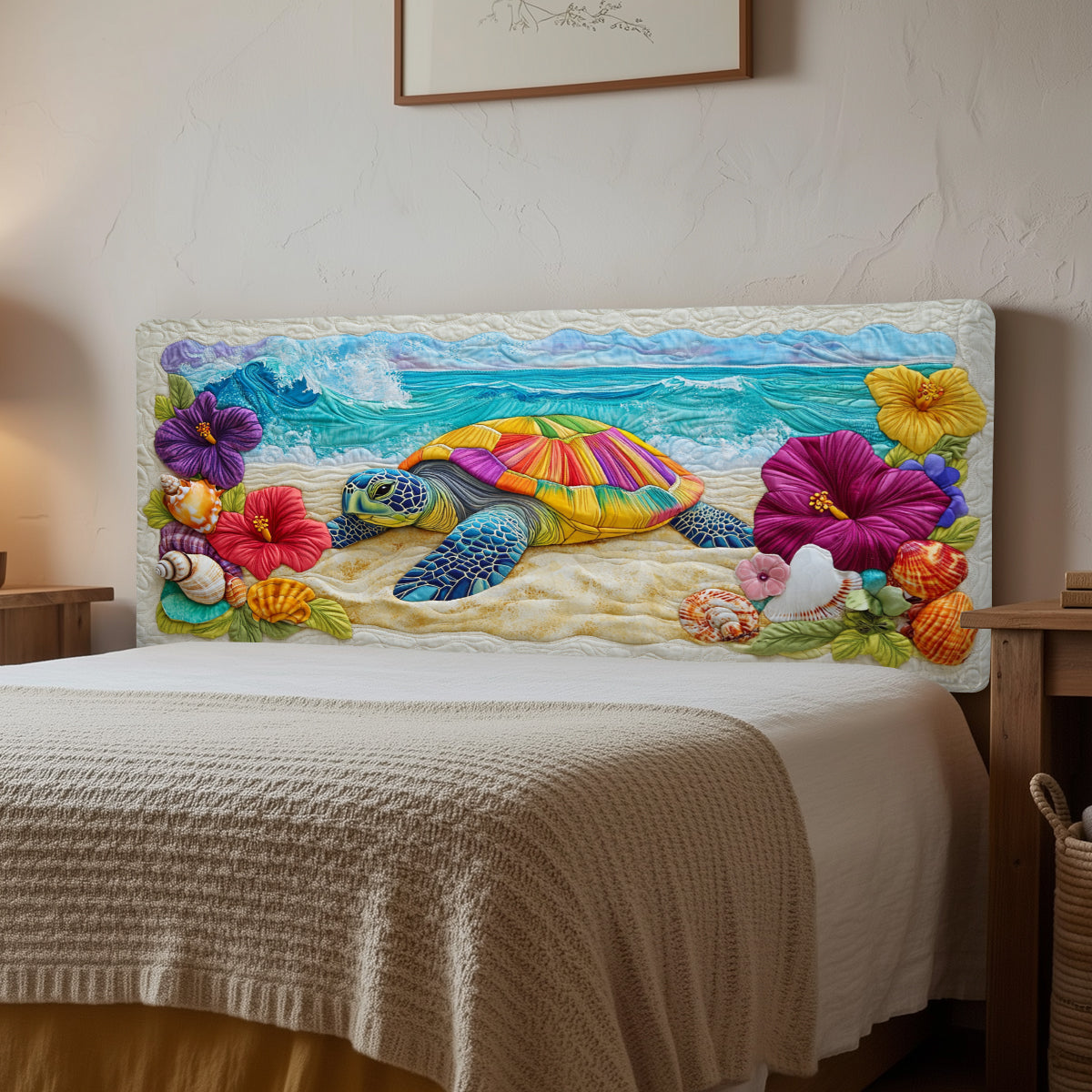 Tropical Sea Turtle XR1212001CL Quilted Headboard Slipcover