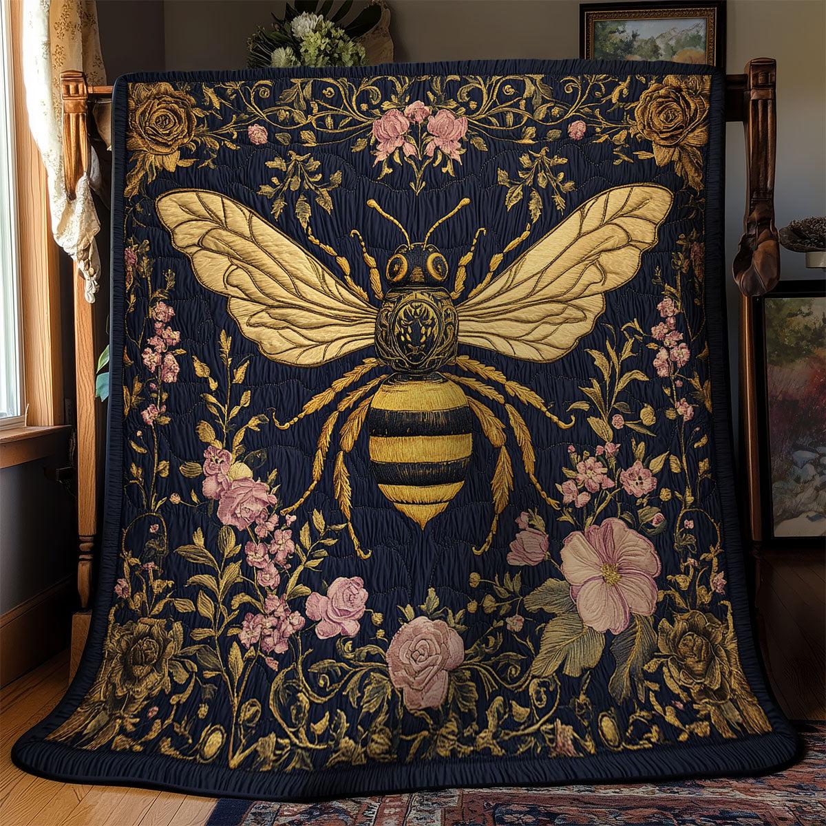 Bee In Flower Garden WY1902055CL Quilt