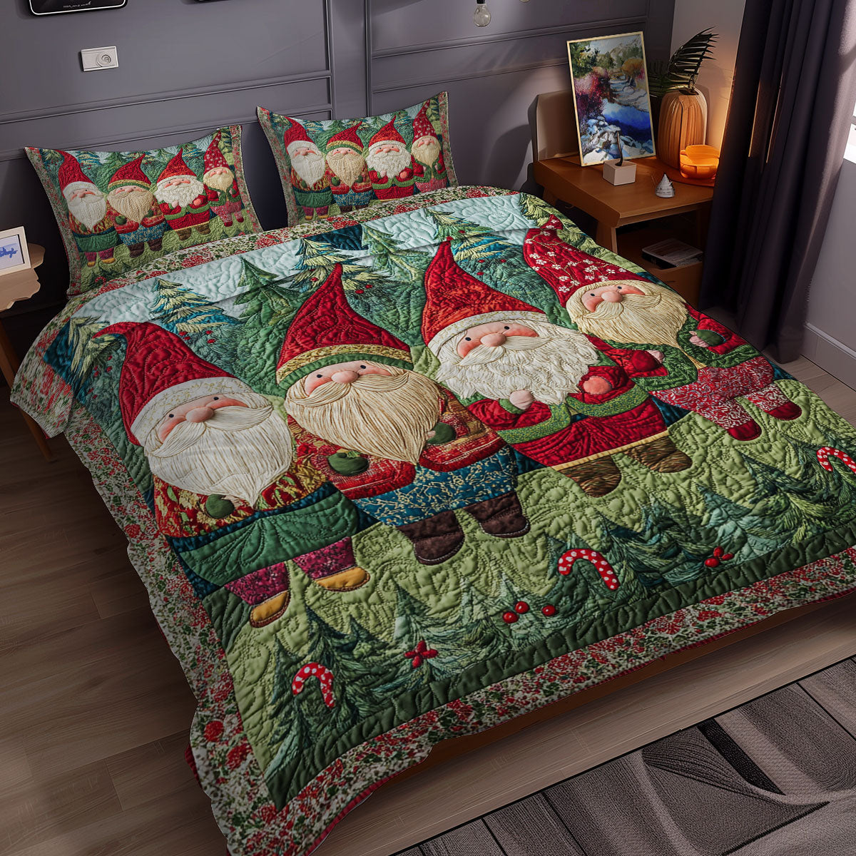 Gnome Christmas WX2111068CL Duvet Cover Set