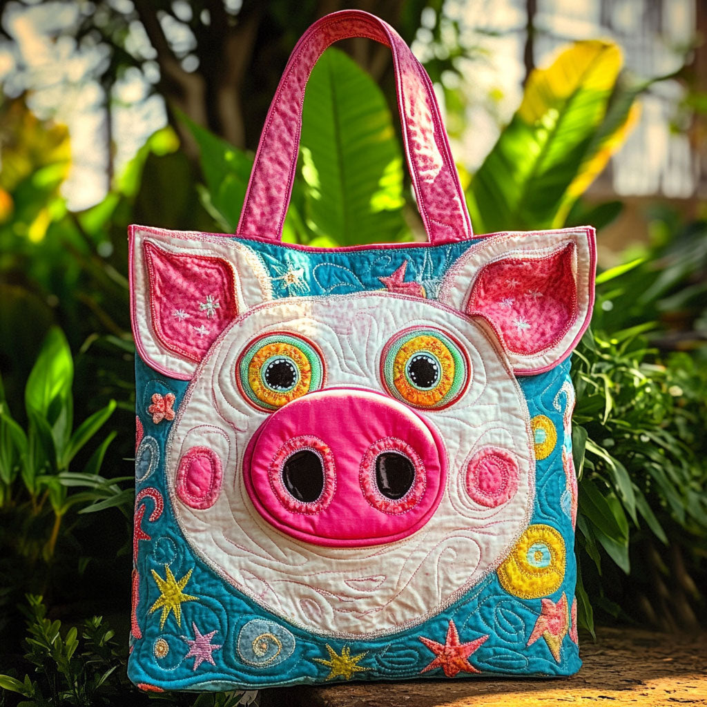 Festival Pig WN0110015CL Quilted Tote Bag