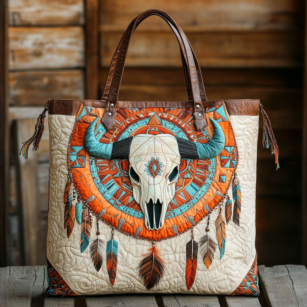 Sacred Skull Harmony CW2309022CL Quilted Tote Bag