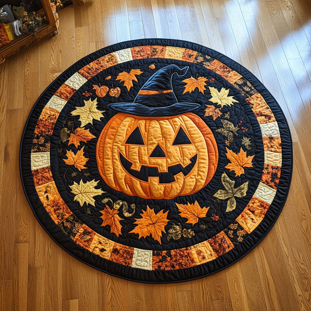 Mystic Autumn Pumpkin CW1208015CL Quilted Round Mat