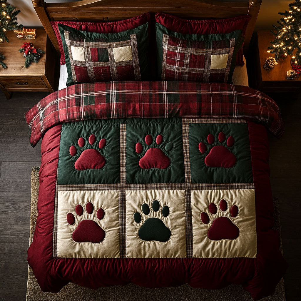 Christmas Pawprints CW0511030CL Duvet Cover Set