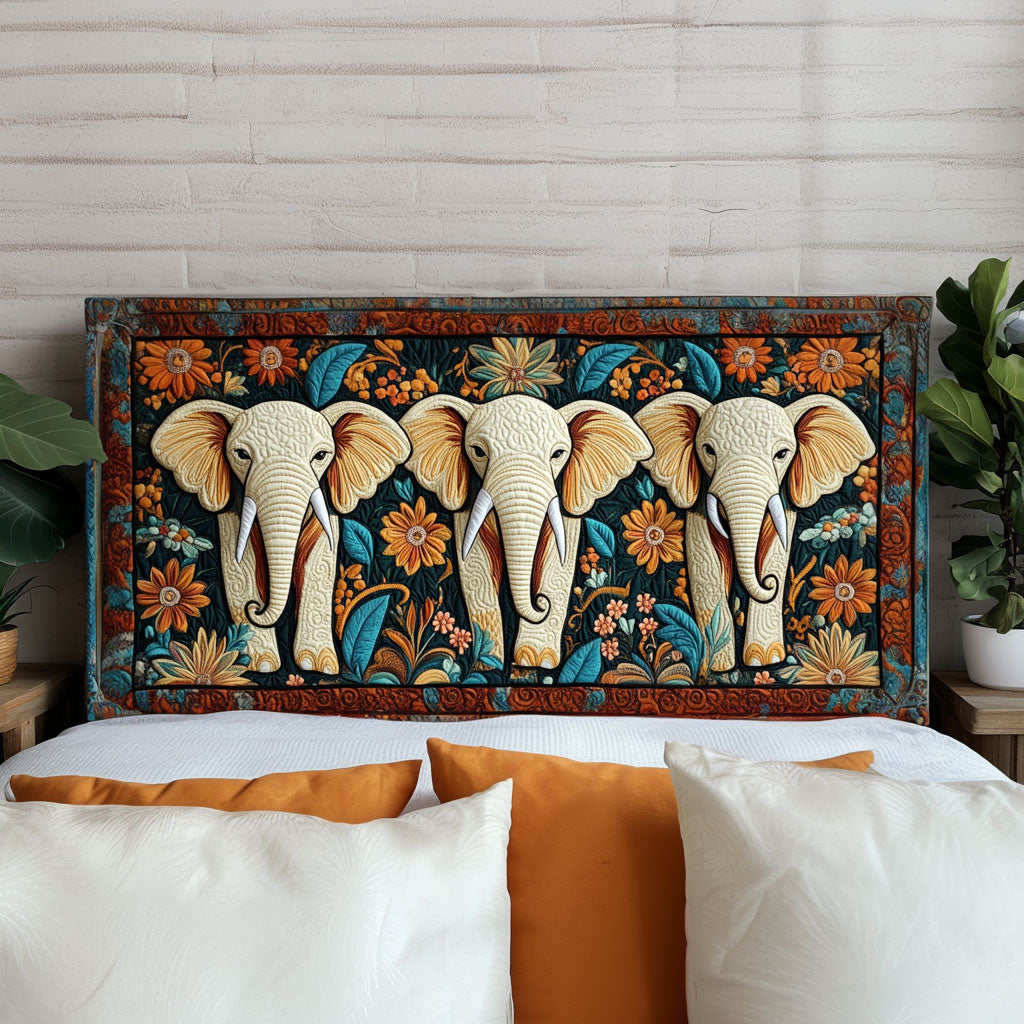 Elephant Guardians Mandala KL3112020CL Quilted Headboard Slipcover