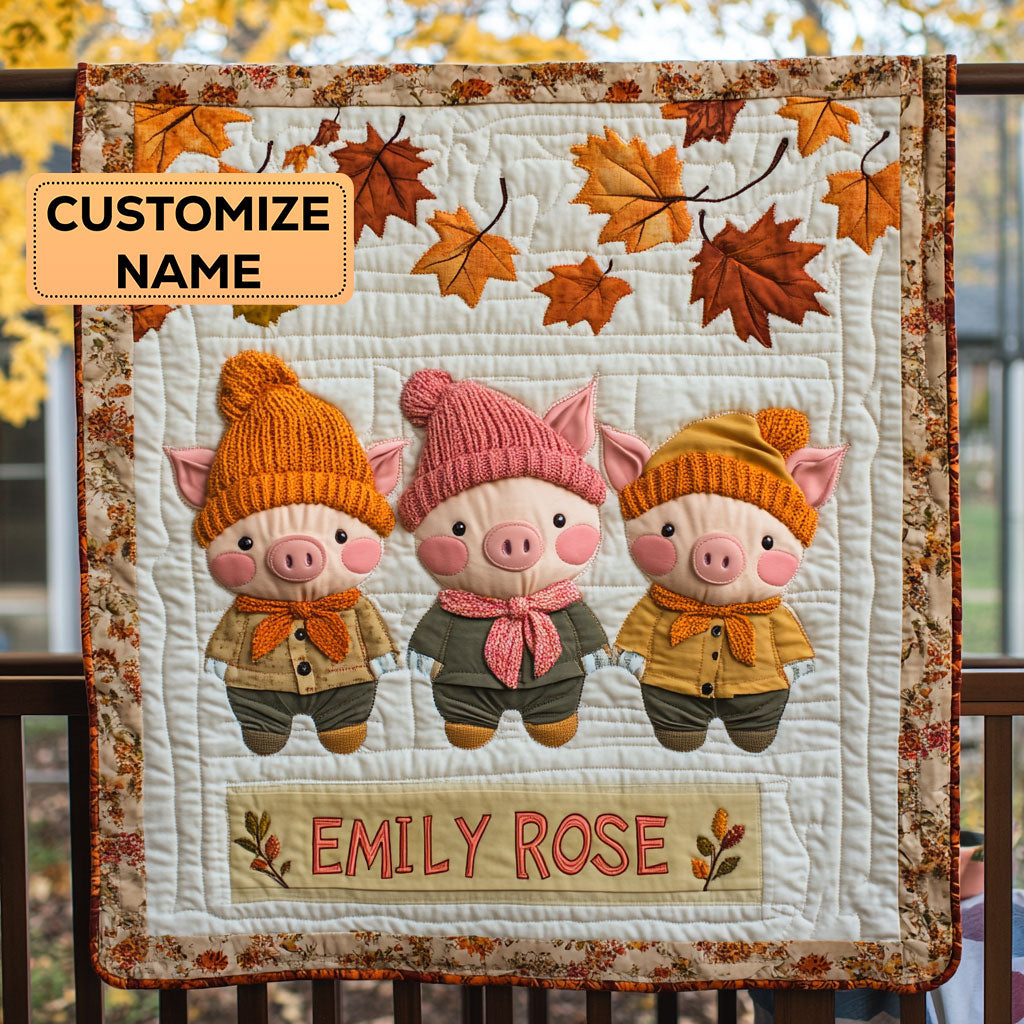 Cozy Piglet CP2907028CL Personalized Baby Quilt