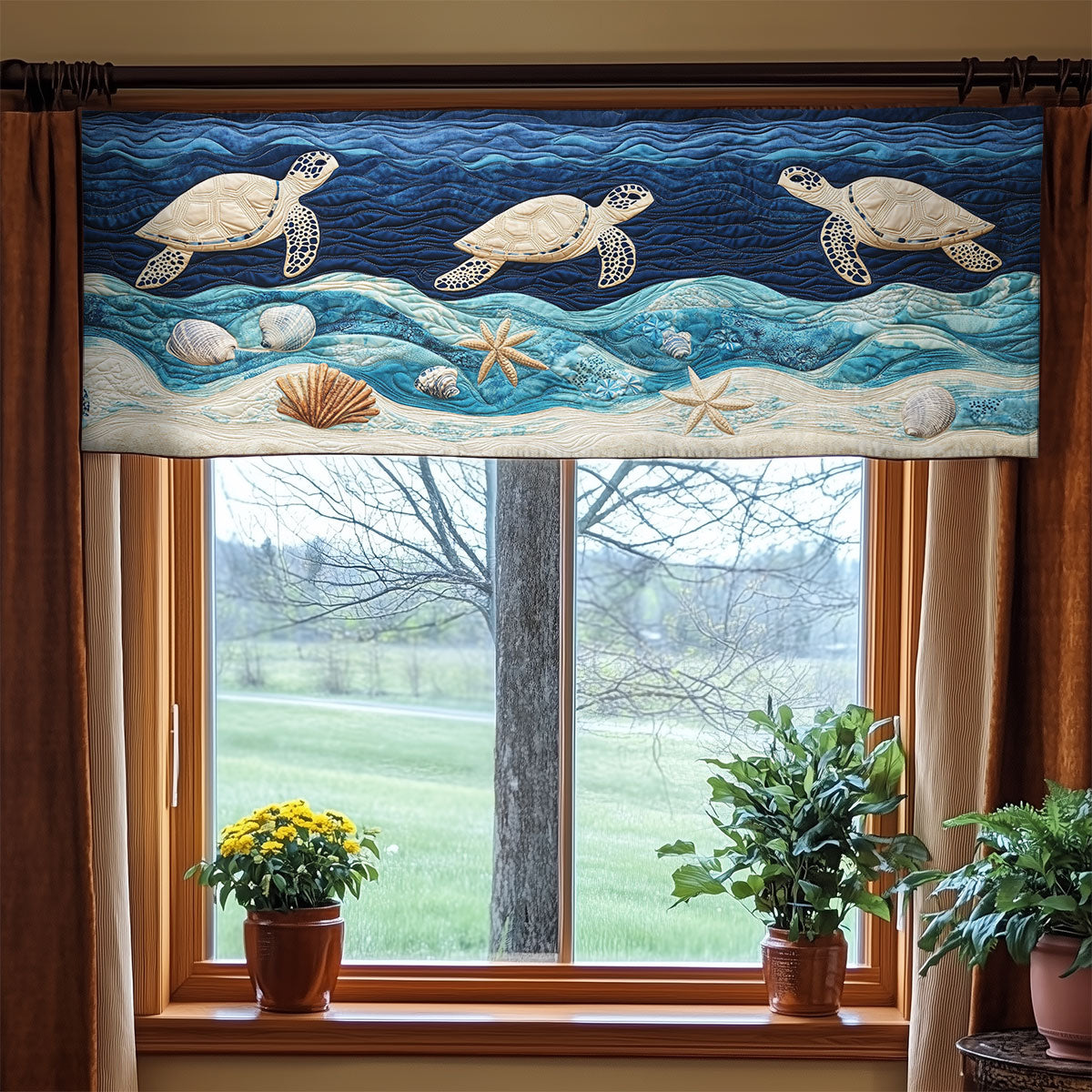 Sea Turtle WX0905043CL Quilted Valance