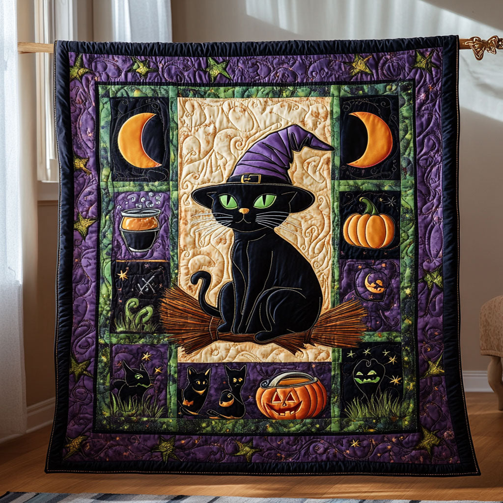 Midnight Halloween Kitty WY2008008CL Quilt