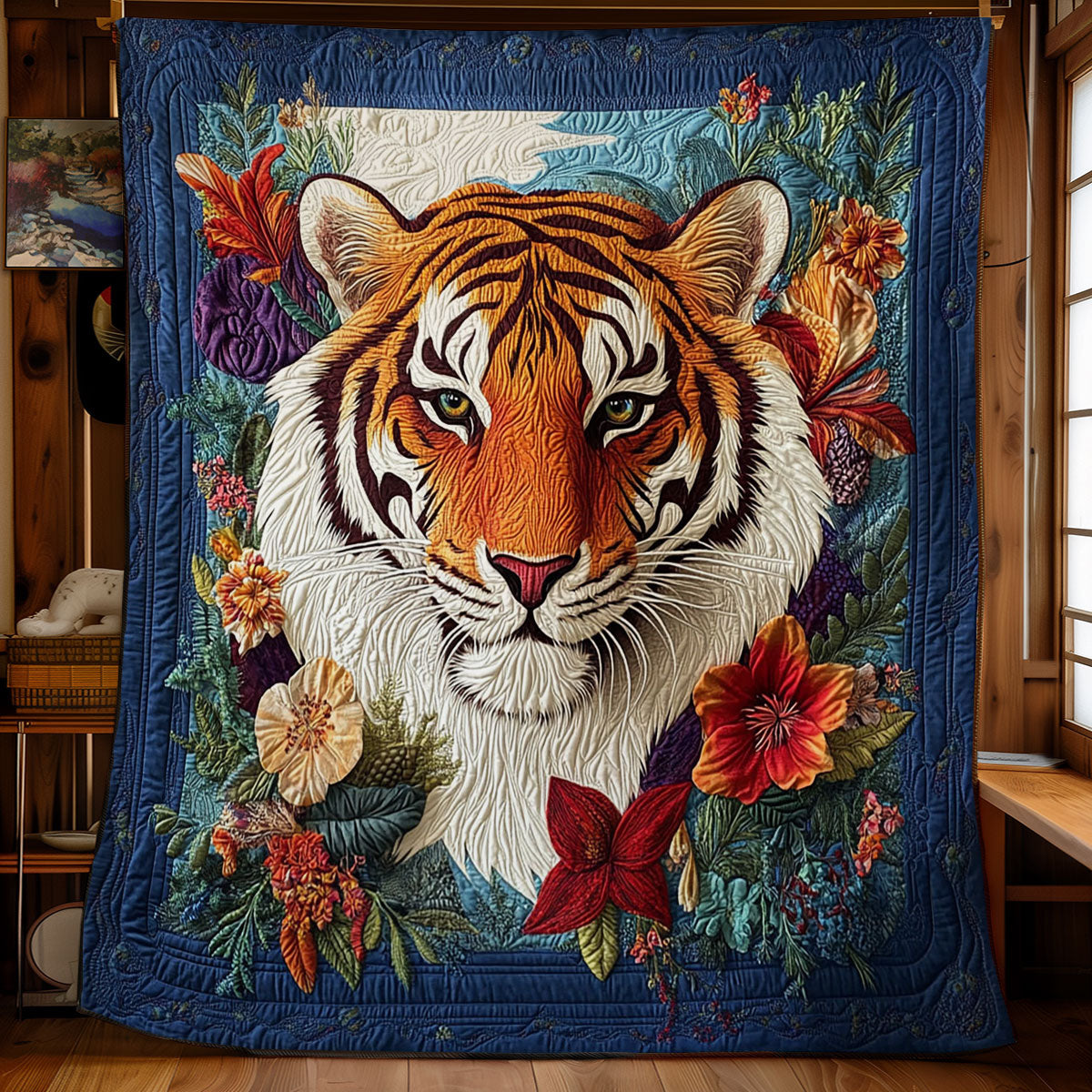 Tiger And Flower WY1401040CL Quilt
