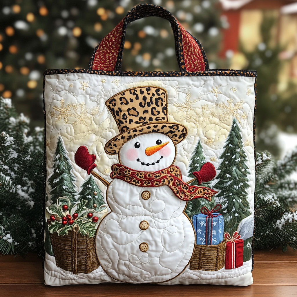 Festive Snowman CW1411066CL Quilted Tote Bag