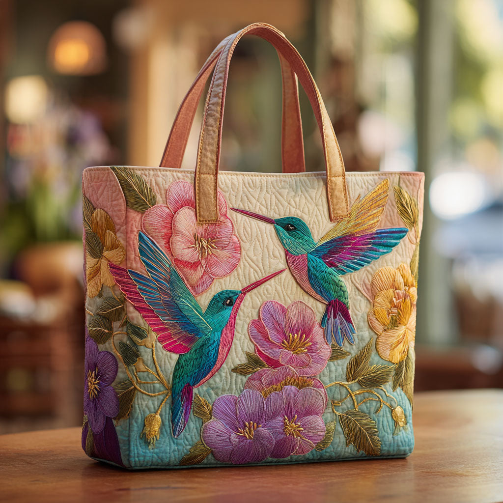 Hummingbird Garden CW2209028CL Quilted Tote Bag