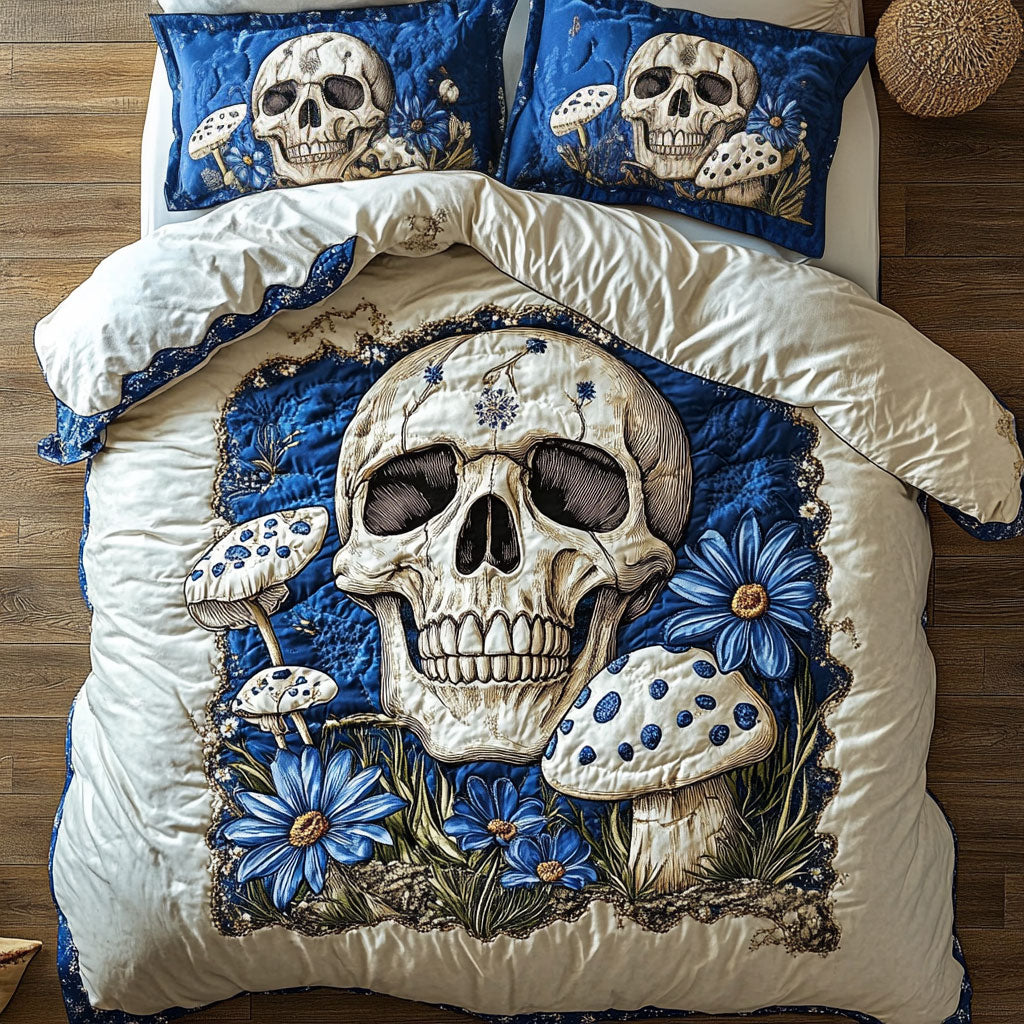 Skull In Blue WY1207015CL Duvet Cover Set