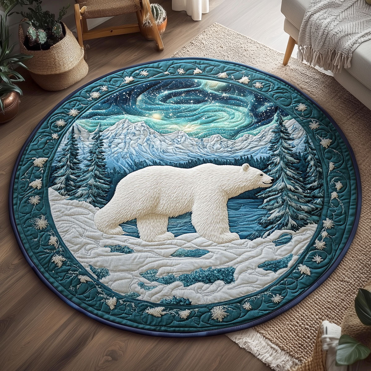 Northern Lights WY2203008CL Quilted Round Mat