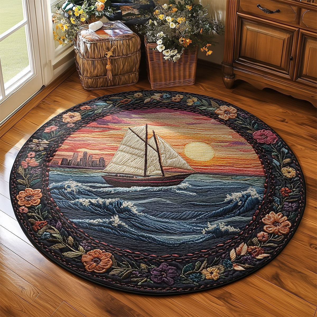 Wind In The Sails WN2304014CL Quilted Round Mat