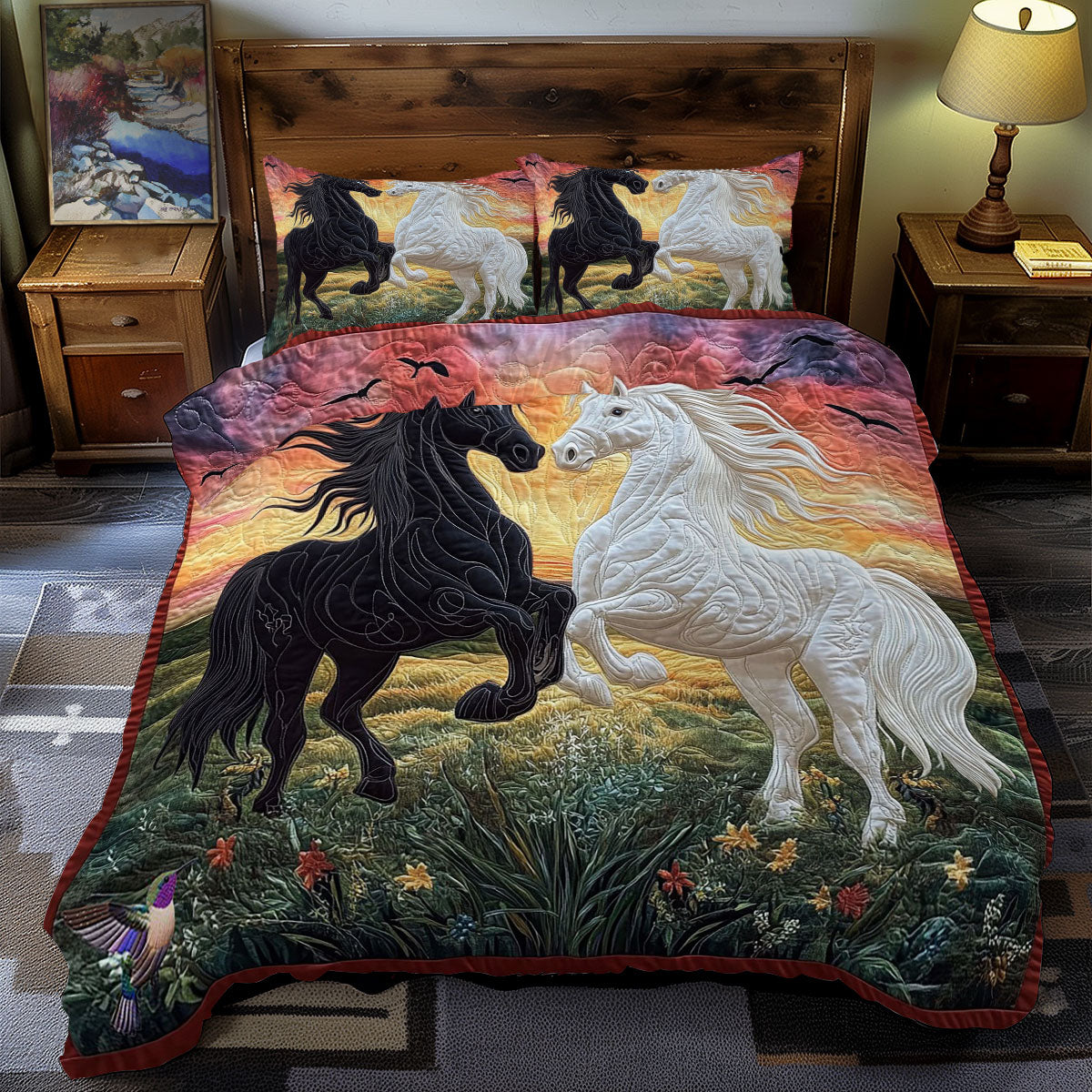 Couple Horse WY0512044CL Duvet Cover Set
