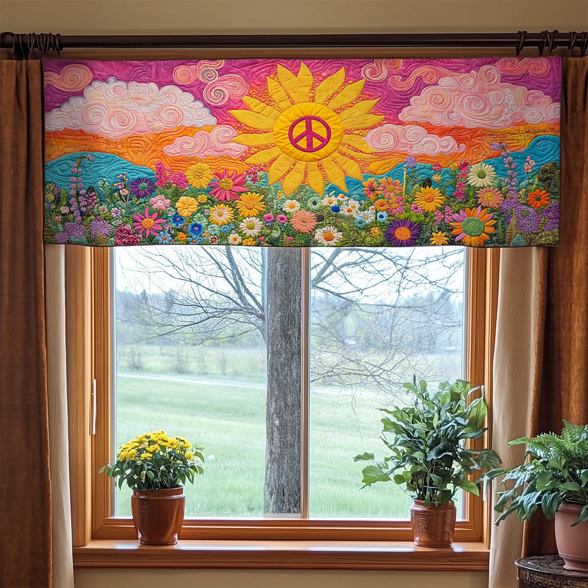 Sunny Peace WY0705058CL Quilted Valance