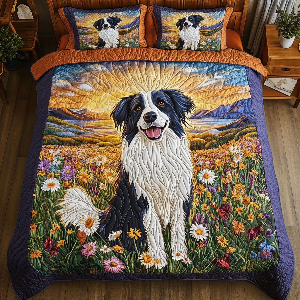 Border Collie Flower WT1901020CL Duvet Cover Set