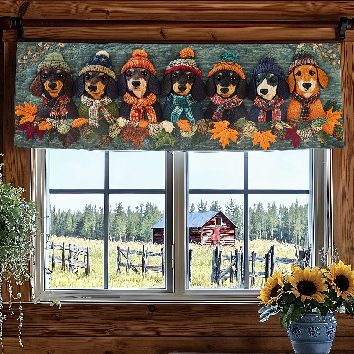 Wooly Dachshund WN2907106CL Quilted Valance