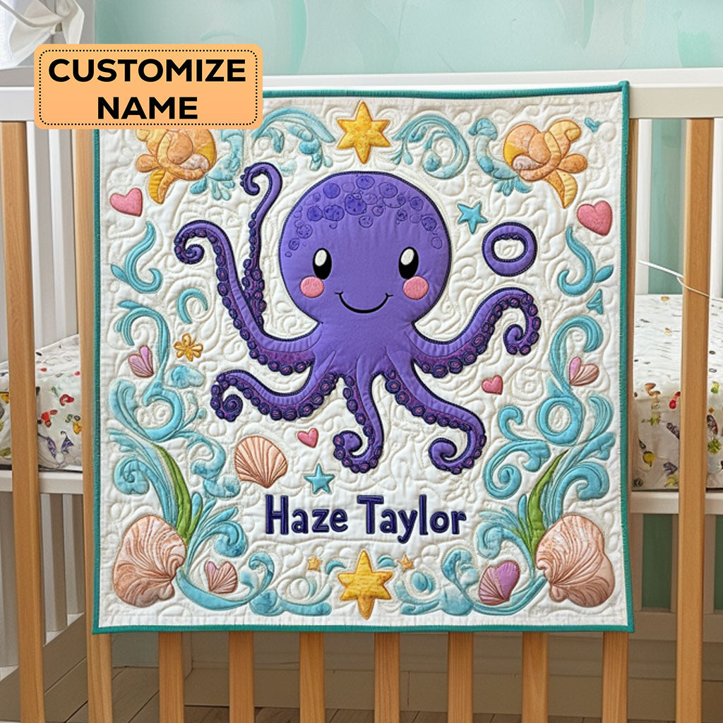 Coral Wreath Octopus WY0108025CL Personalized Baby Quilt