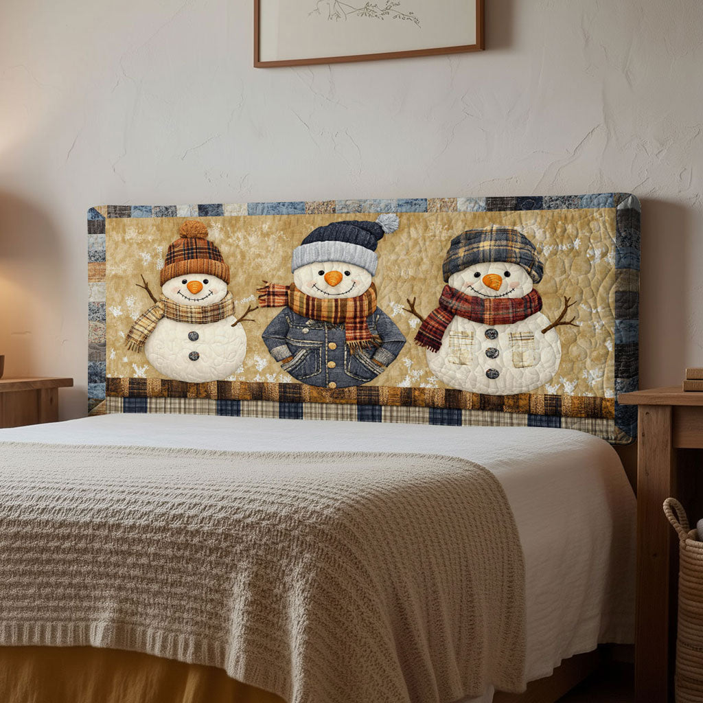 Snowman Denim Style WN1112184CL Quilted Headboard Slipcover