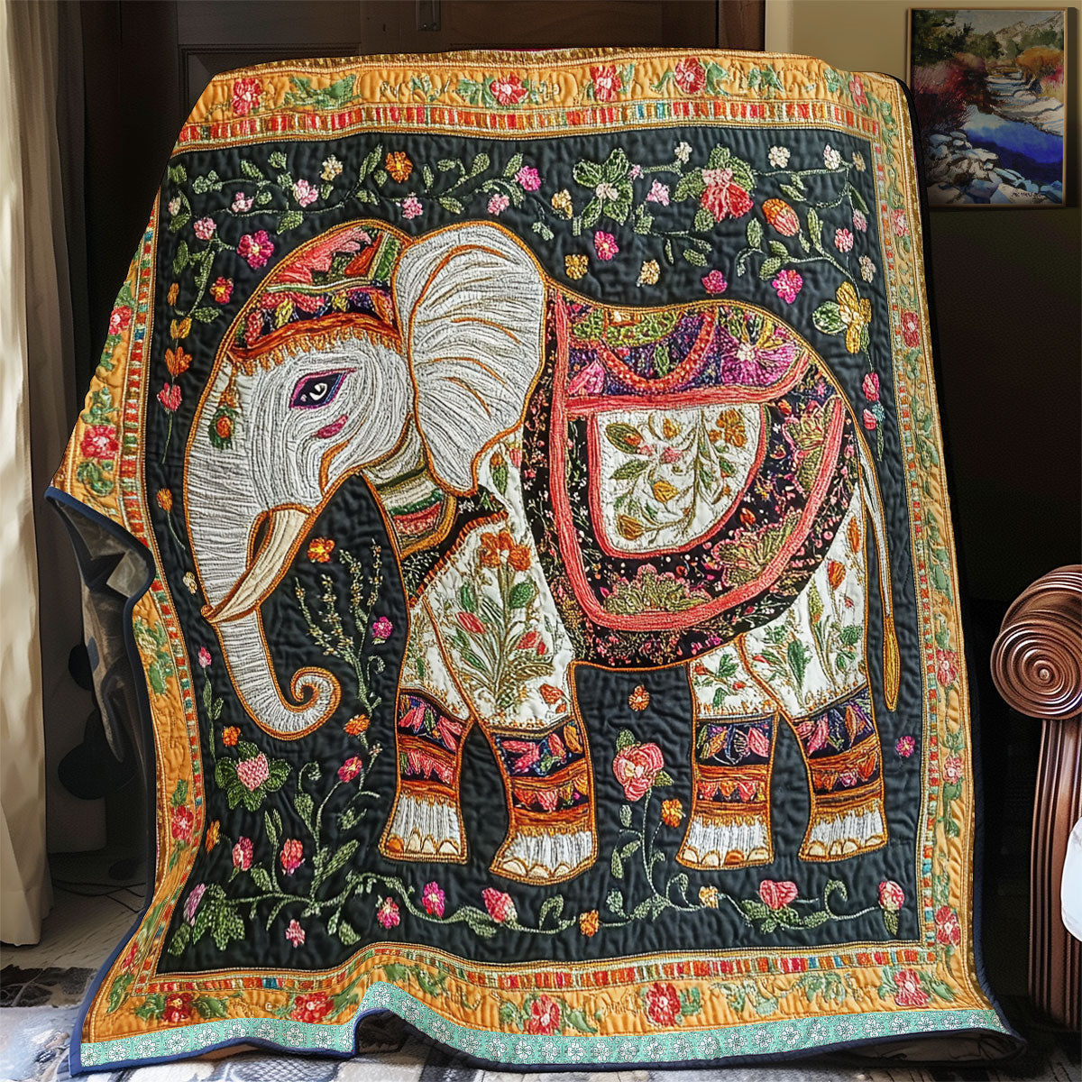 Vibrant Elephant WX2112043CL Quilt