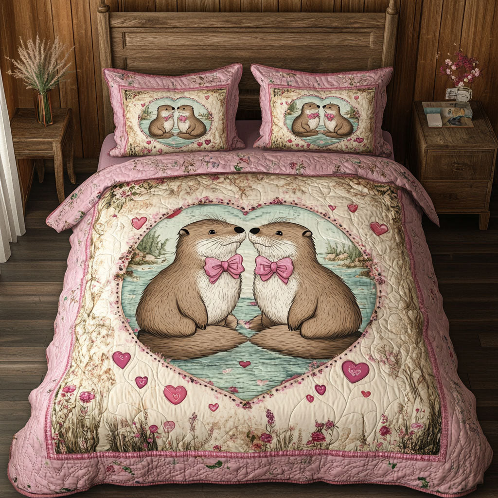 Couple Otter In Heart WY1801010CL Duvet Cover Set