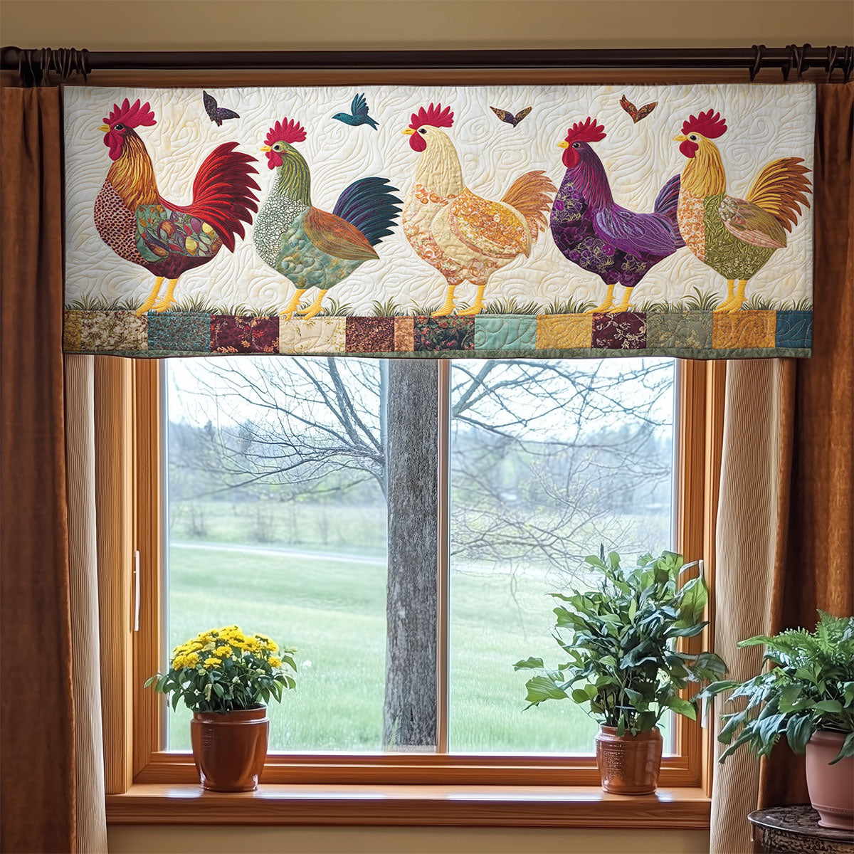 Rooster WX2203166CL Quilted Valance