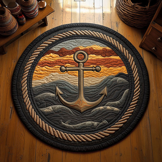 Sun Beach Anchor WY1106042CL Quilted Round Mat