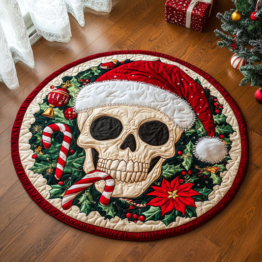 Yuletide Skull CP0810030CL Quilted Round Mat