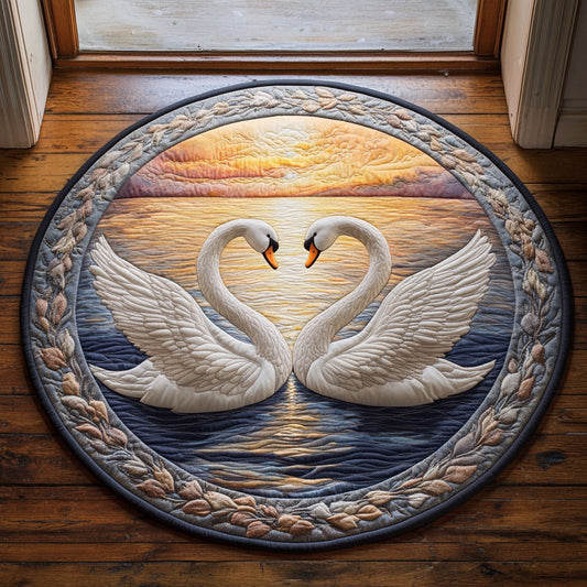 Pair of Swans CQ1206030CL Quilted Round Mat